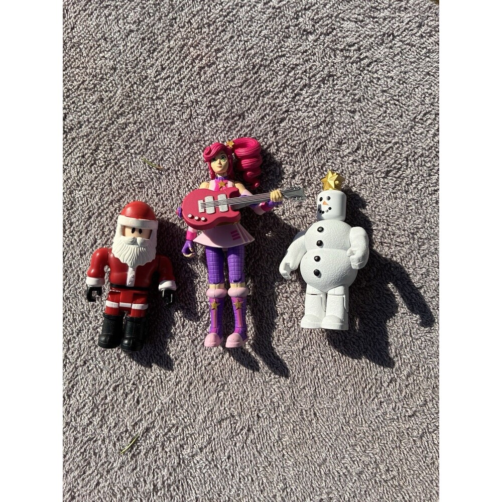 Roblox Action Figures Lot – Santa, Rockstar & Snowman – 3 Figures
